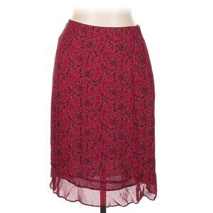 Vintage Freeport Studio Red Black Paisley Lined Rayon Mini Skirt 16 Petite